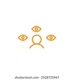 Paranoia-Symbol Umrissvektor für Web-UI