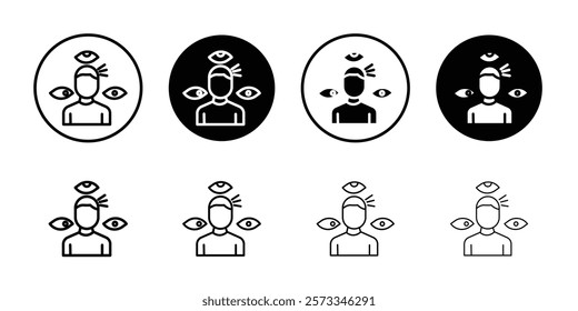 Paranoia icon vector line logo mark or symbol set collection outline style