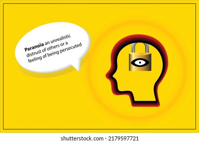 paranoia include paranoid personality disorder, delusional disorder and paranoid schizophrenia. paranoid icon on isolated background can used for medical, blogs, articles, media, poster, awareness.