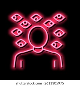 paranoia psychological problems neon light sign vector. paranoia psychological problems illustration