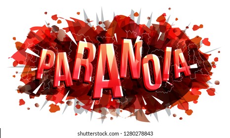 Paranoia Word, Vector Creative Illustration.