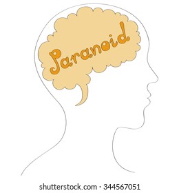 Paranoid personality disorder vector background 