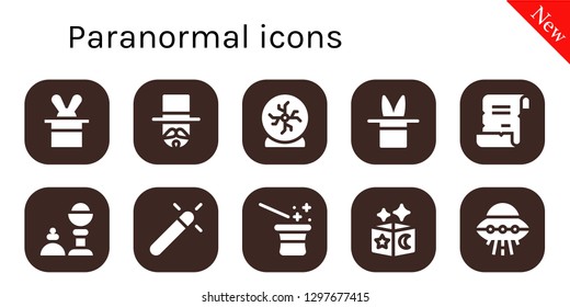 paranormal icon set. 10 filled paranormal icons. Simple modern icons about  - Magician, Crystal ball, Magic, Spell, Magic trick, Ufo