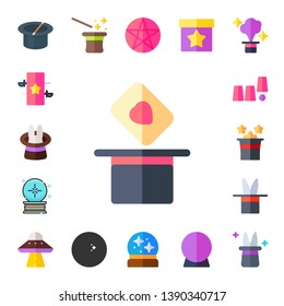 paranormal icon set. 17 flat paranormal icons.  Simple modern icons about  - magician, magic, crystal ball, magic trick, ufo, pentacle