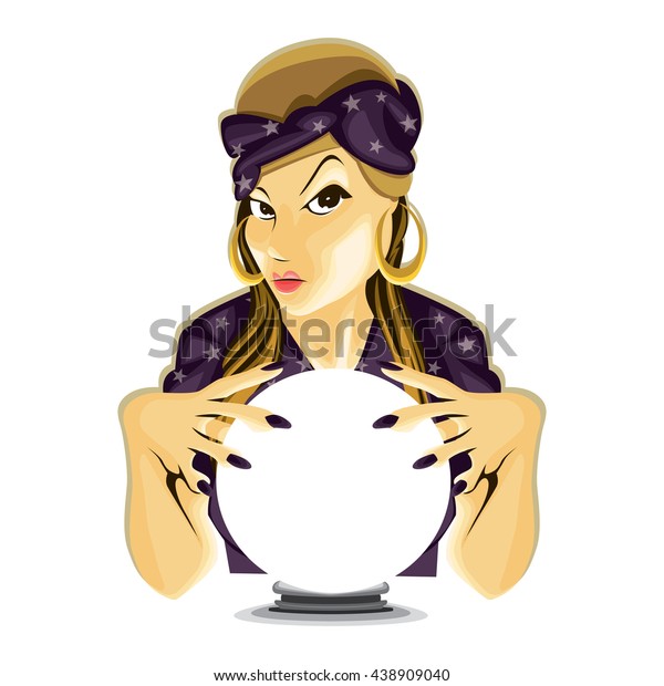 Paranormal Mystical Astrology Fortune Teller Crystal Stock Vector