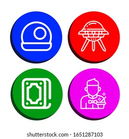 paranormal simple icons set. Contains such icons as Crystal ball, Ufo, Fortunetelling, Magician, can be used for web, mobile and logo