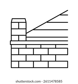 parapet building house line icon vector. parapet building house sign. isolated contour symbol black illustration