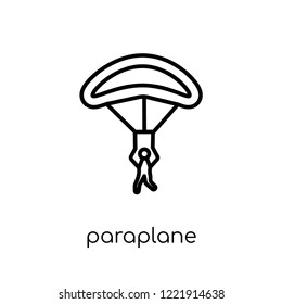 paraplane icon. Trendy modern flat linear vector paraplane icon on white background from thin line Entertainment collection, outline vector illustration