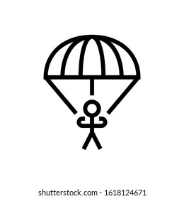 Paraplane vector icon on white background., paraplane icon symbol sign in outline, lineart style isolated on white background