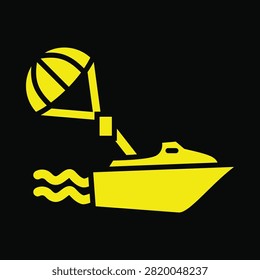 Parasailing trendy vector illustration in flat style seemly background.eps