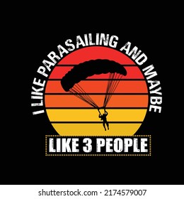 Parasailing typography t shirt design 