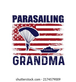 Parasailing typography t shirt design 