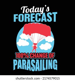 Parasailing typography t shirt design 