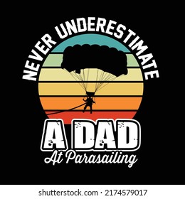 Parasailing typography t shirt design 