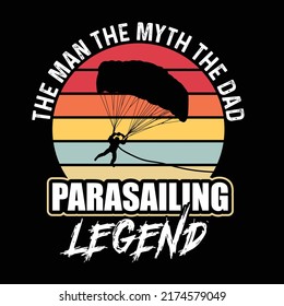 Parasailing typography t shirt design 