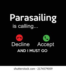 Parasailing typography t shirt design 