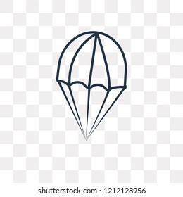 Parasailing vector outline icon isolated on transparent background, high quality linear Parasailing transparency concept can be used web and mobile