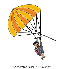 Parasailing Water sport scribble