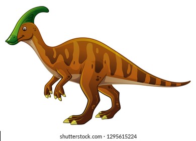 Parasaurolophus Cartoon Illustration
