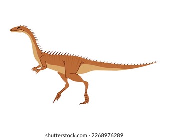 Parasaurolophus dino isolated cartoon animal, kids toy. Vector dinosaur extinct prehistoric t-rex. Herbivorous ornithopod dinosaur, walkeri dino robot model