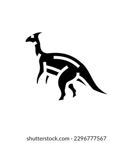 parasaurolophus dinosaur animal glyph icon vector. parasaurolophus dinosaur animal sign. isolated symbol illustration