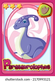 Parasaurolophus dinosaur cartoon card illustration