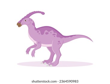 Parasaurolophus Dinosaur Cartoon Character Vector Illustration