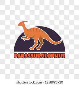 Parasaurolophus dinosaur isolated on transparent background. vector illustration