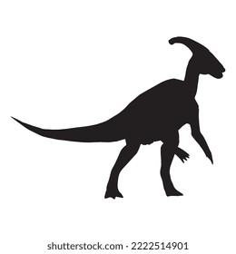 Parasaurolophus Dinosaur Vector Illustration Silhouette