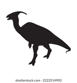 Parasaurolophus Dinosaur Vector Illustration Silhouette