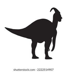 Parasaurolophus Dinosaur Vector Illustration Silhouette
