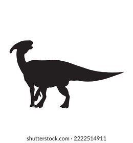 Parasaurolophus Dinosaur Vector Illustration Silhouette