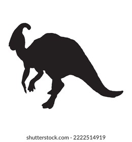 Parasaurolophus Dinosaur Vector Illustration Silhouette