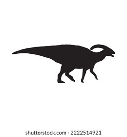 Parasaurolophus Dinosaur Vector Illustration Silhouette