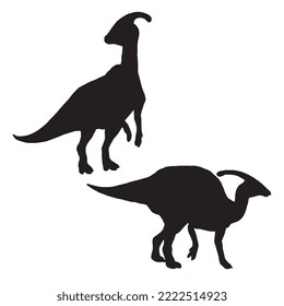 Parasaurolophus Dinosaur Vector Illustration Silhouette