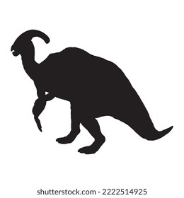 Parasaurolophus Dinosaur Vector Illustration Silhouette