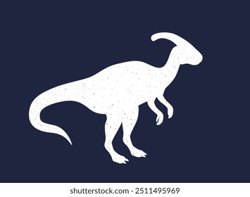 Parasaurolophus, dinosaur vector illustration with texture