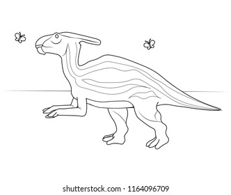 parasaurolophus dinosaur walking in a jungle fun education learning