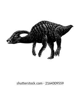Parasaurolophus hand drawing vector illustration isolated on white background