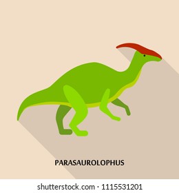 Parasaurolophus icon. Flat illustration of parasaurolophus vector icon for web design