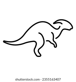 parasaurolophus icon isolated on white background, vector illustration.
