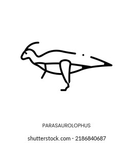 parasaurolophus icon. Linear style sign isolated on white background. Vector illustration
