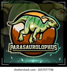 Parasaurolophus mascot. esport logo design