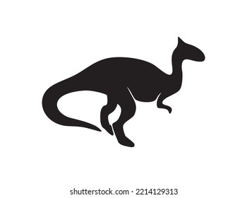 parasaurolophus silhouette vector image, isolated on white