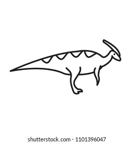 Parasaurolophus thin line icon. Vector outline icon.