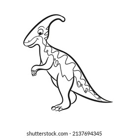 Parasaurus cartoon illustration coloring book