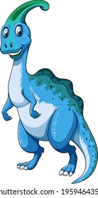 A Parasaurus dinosaur cartoon character illustration