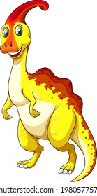 A Parasaurus dinosaur cartoon character illustration