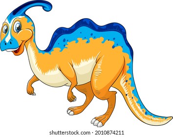 A Parasaurus dinosaur cartoon character illustration