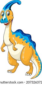 A Parasaurus dinosaur cartoon character illustration